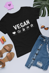 vegan ladies womens girls t-shirt organic cotton vegan soft feel colourful black plant a tree 